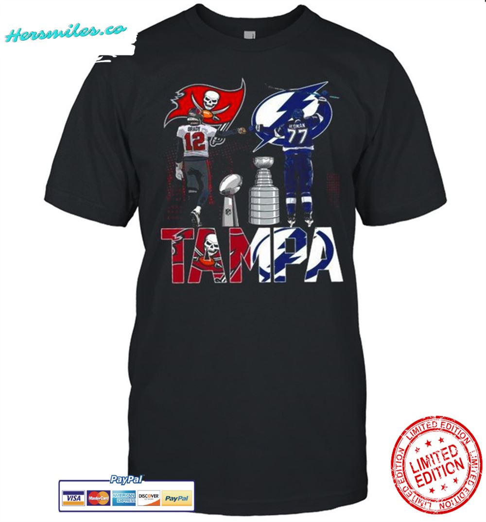 Tampa Sports With Brady Tampa Bay Buccaneers Vs Hedman Tampa Lightning 2021 Cup Champions shirt