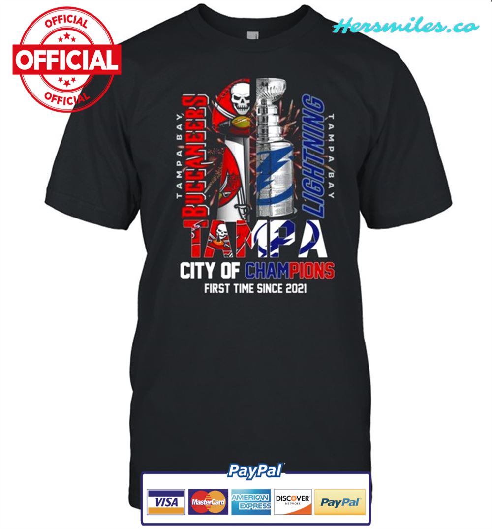 TB Tampa Bay Buccaneers and Lightning City of Champions first time since 2021 shirt