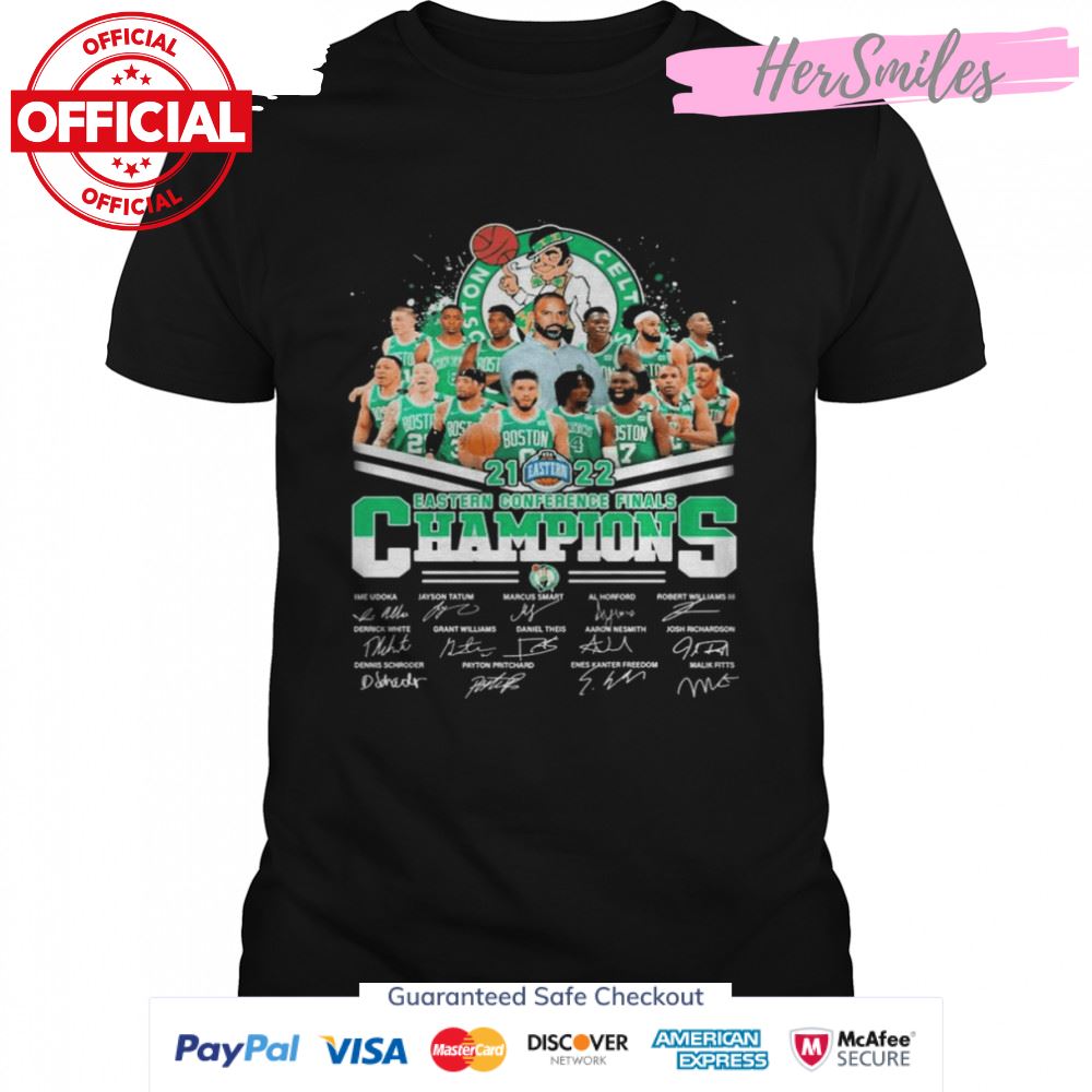Team basketball Boston Celtics 2021-2022 Eastern Conference Finals Champions signatures shirt
