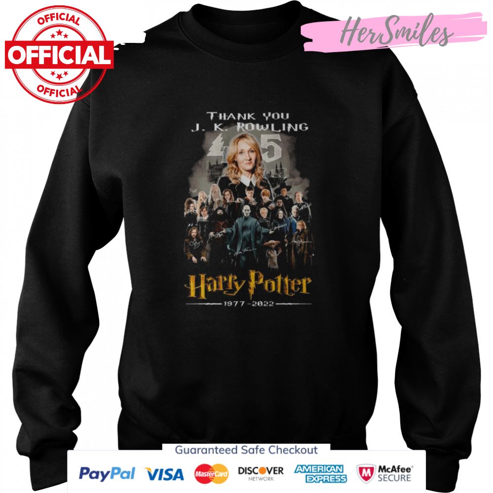 Thank You J.K. Rowling Harry Potter 1977 2022 Signatures Shirt Thank You J.K. Rowling Harry Potter 1977 2022 Signatures Shirt