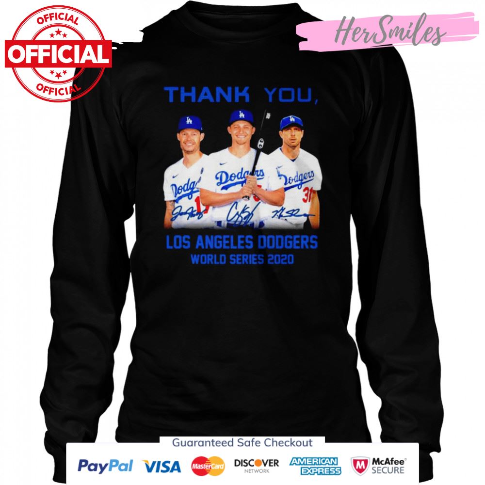 Thank you Los Angeles Dodgers World Series 2020 signatures shirt