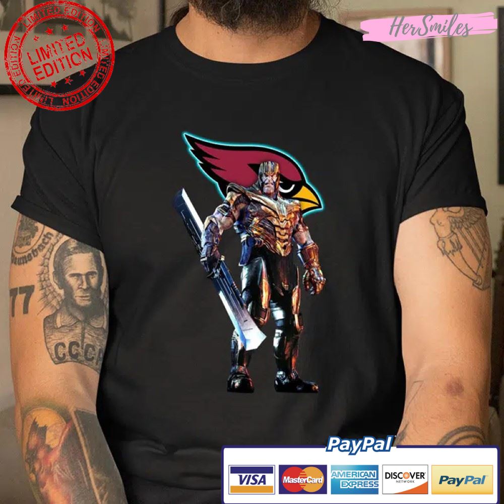 Thanos Gauntlet Avengers Endgame Football Arizona Cardinals T Shirt