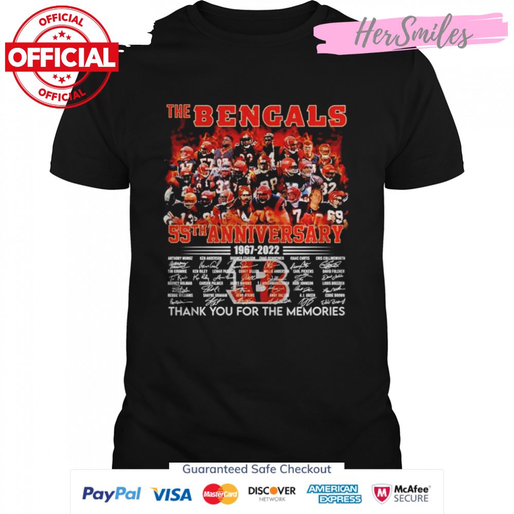 The Bengals 55th anniversary 1967-2022 signatures shirt