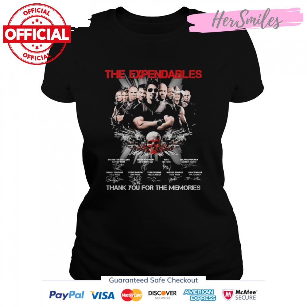 The Expendables thank you for the memories signatures shirt