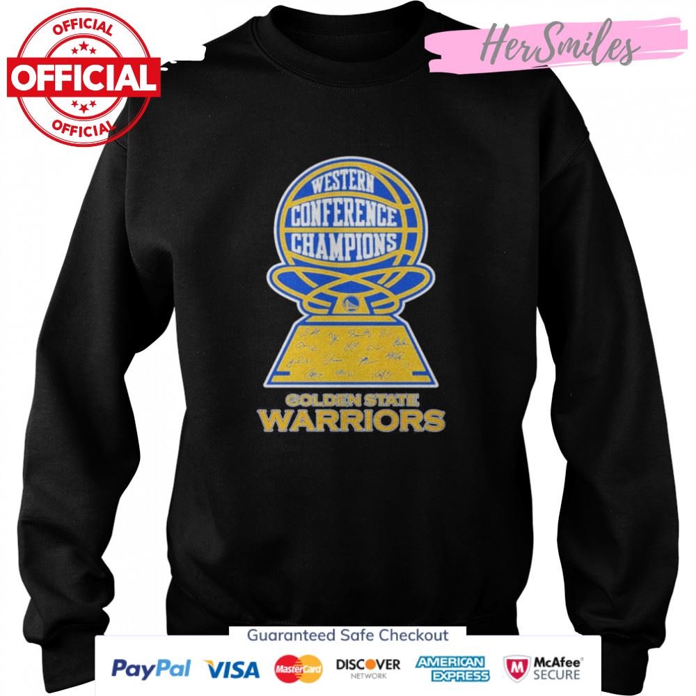 The Golden State Warriors Scores Western Conference Champions Signatures Shirt The Golden State Warriors Scores Western Conference Champions Signatures Shirt