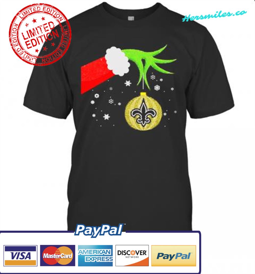 The Grinch Christmas Ornament New Orleans Saints T-Shirt