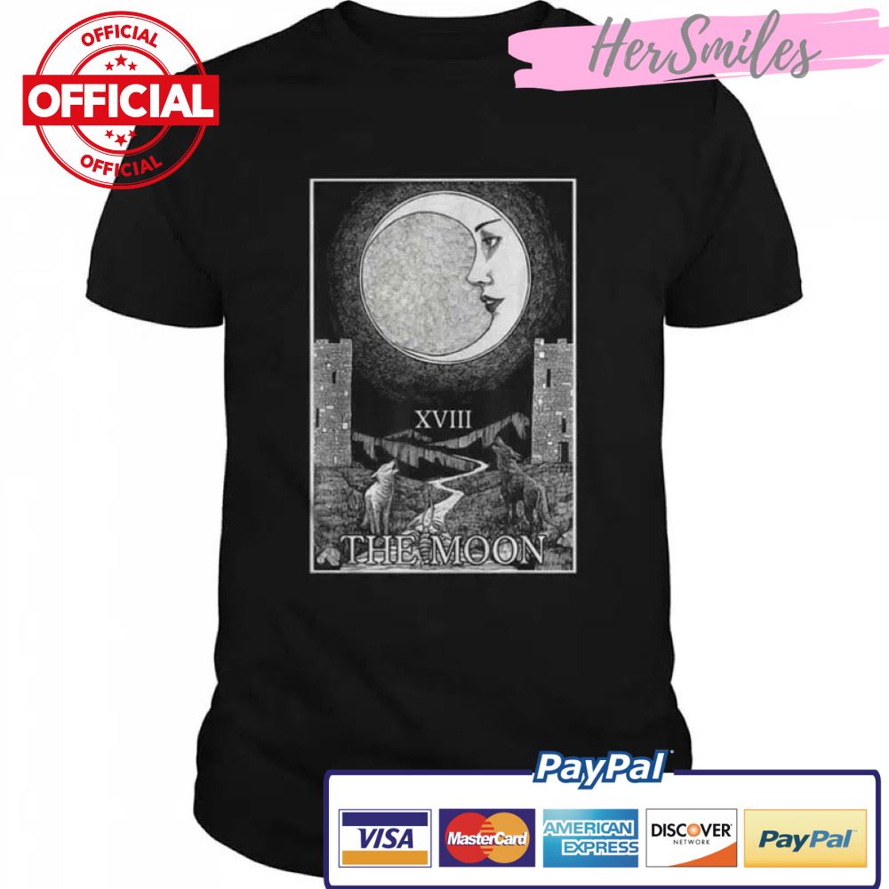 The Moon and Dogs Tarot Card Occult Goth Halloween Gothic T-shirt