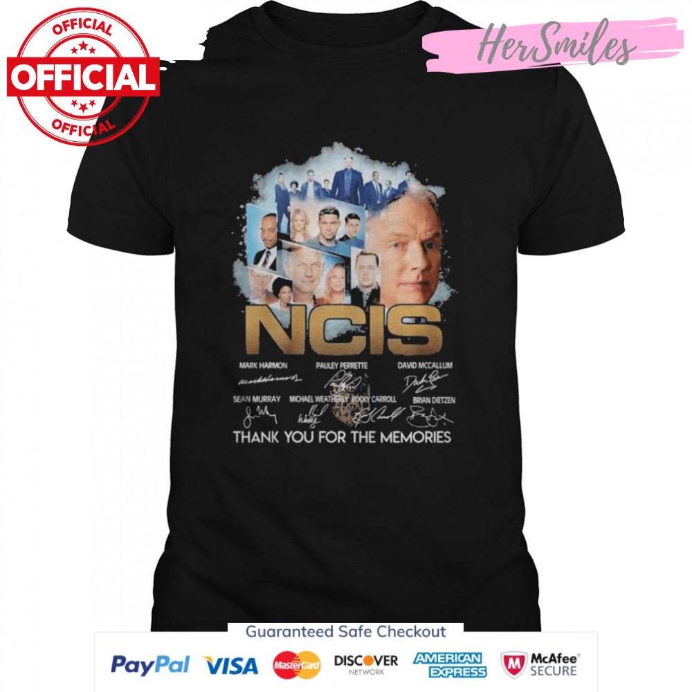 The NCIS Mark Harmon and Pauley Perrette signatures thank you for the memories shirt