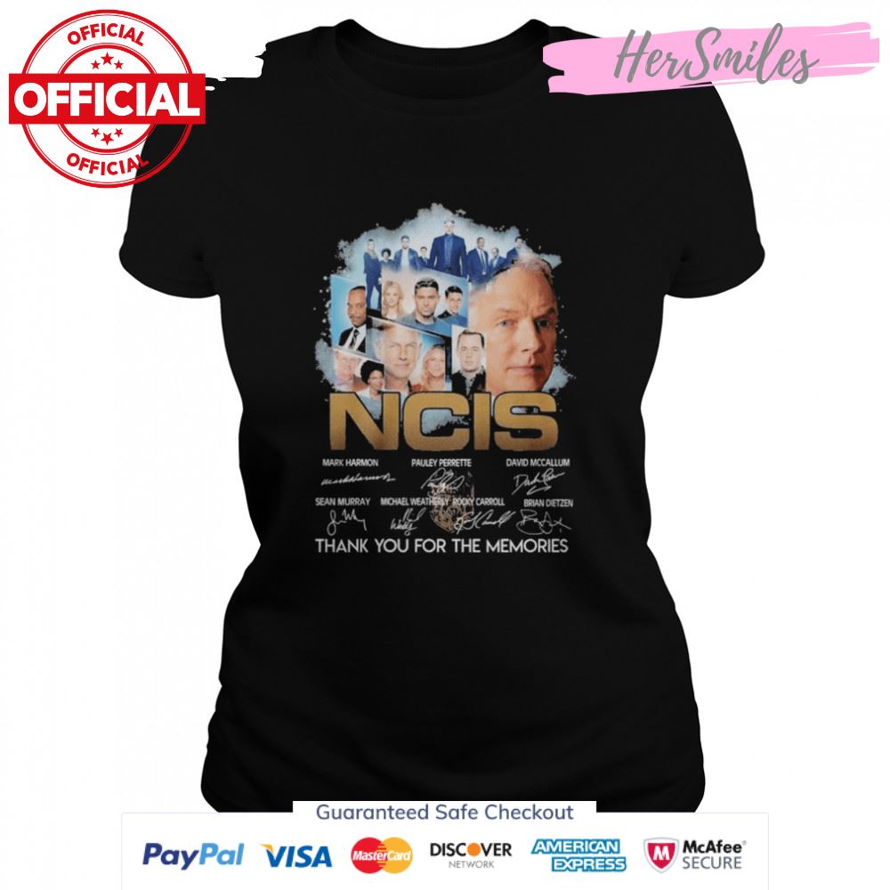 The NCIS Mark Harmon and Pauley Perrette signatures thank you for the memories shirt