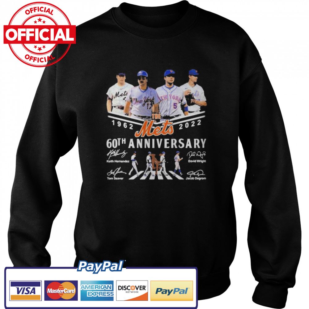 New York Mets 1962 2022 60Th Anniversary Signatures T-Shirt