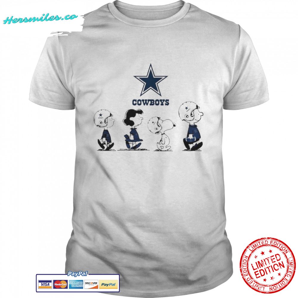 The Peanuts Characters Snoopy and Friends Dallas Cowboys Football Shirt
