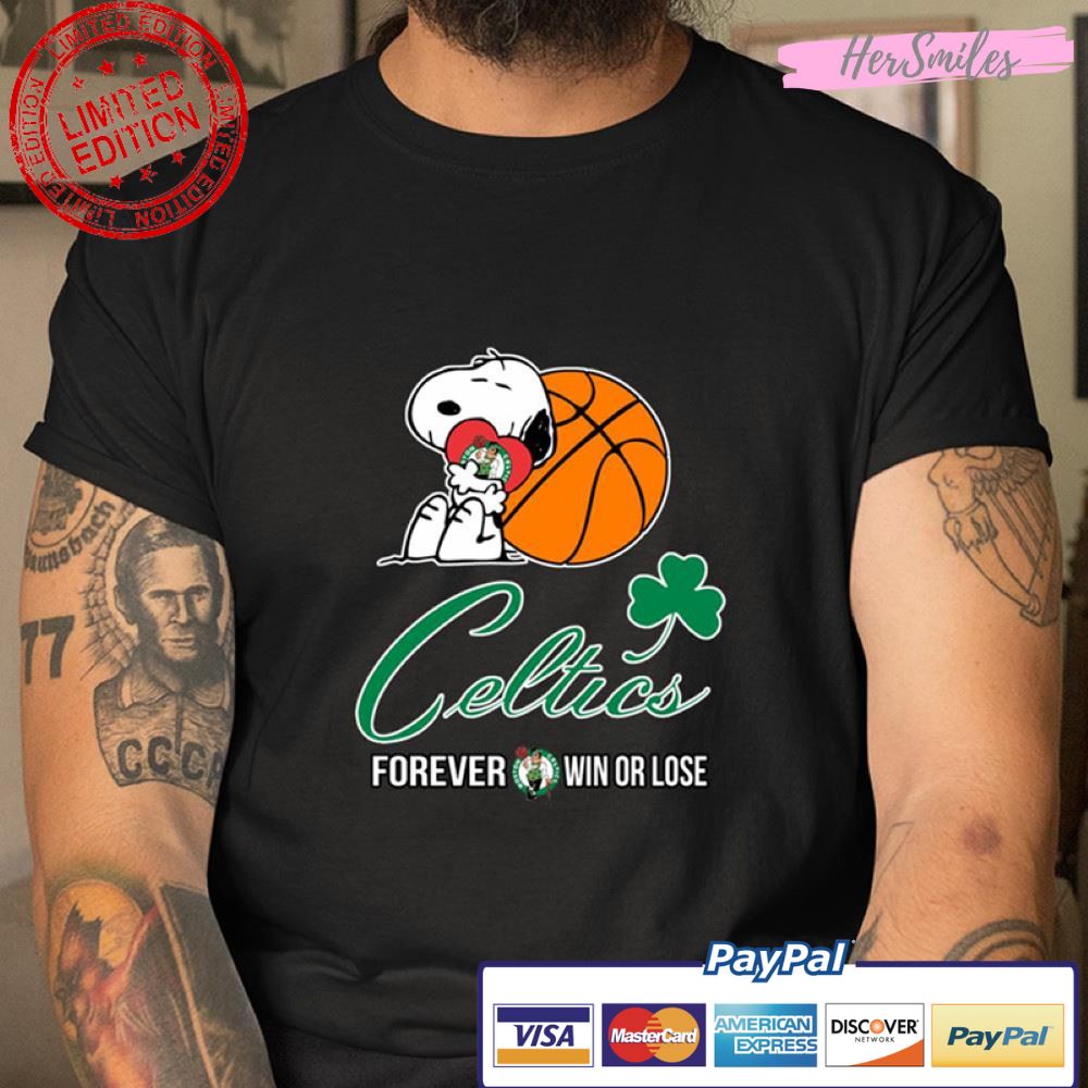 The Peanuts Movie Snoopy Forever Win Or Lose Boston Celtics Shirt