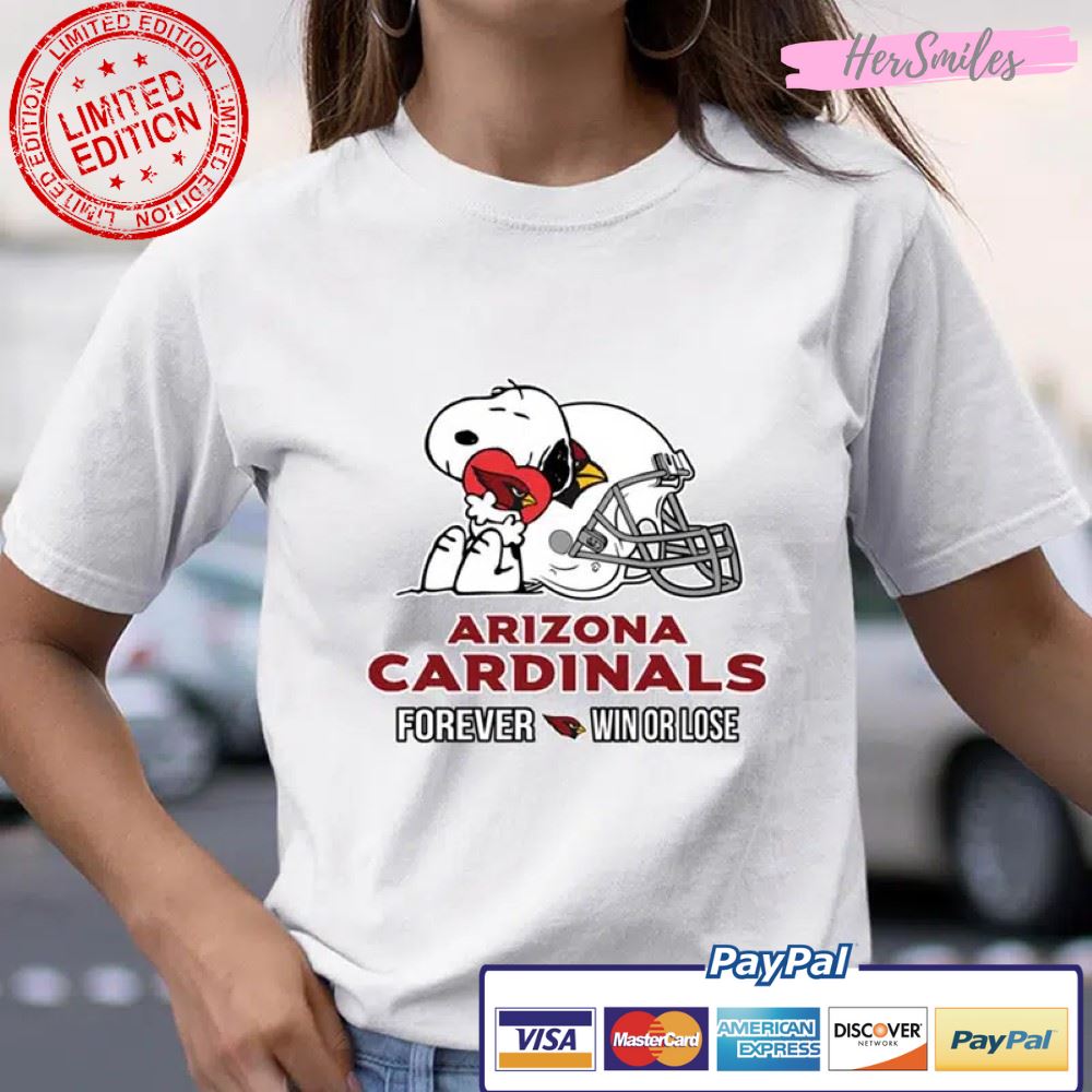 The Peanuts Movie Snoopy Forever Win Or Lose Football Arizona Cardinals T Shirt