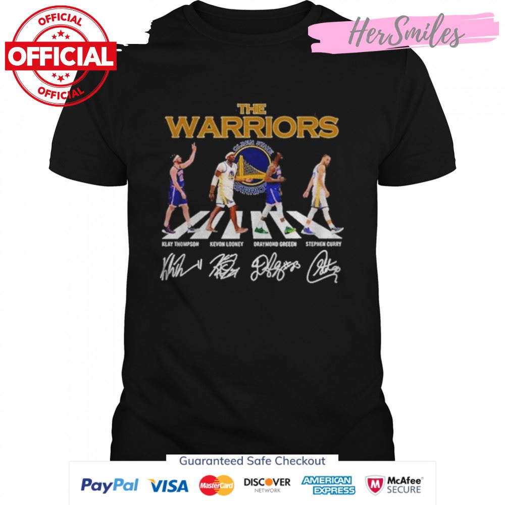 The Warriors Klay Thompson Kevon Looney Draymond Green Stephen Curry abbey road signatures shirt