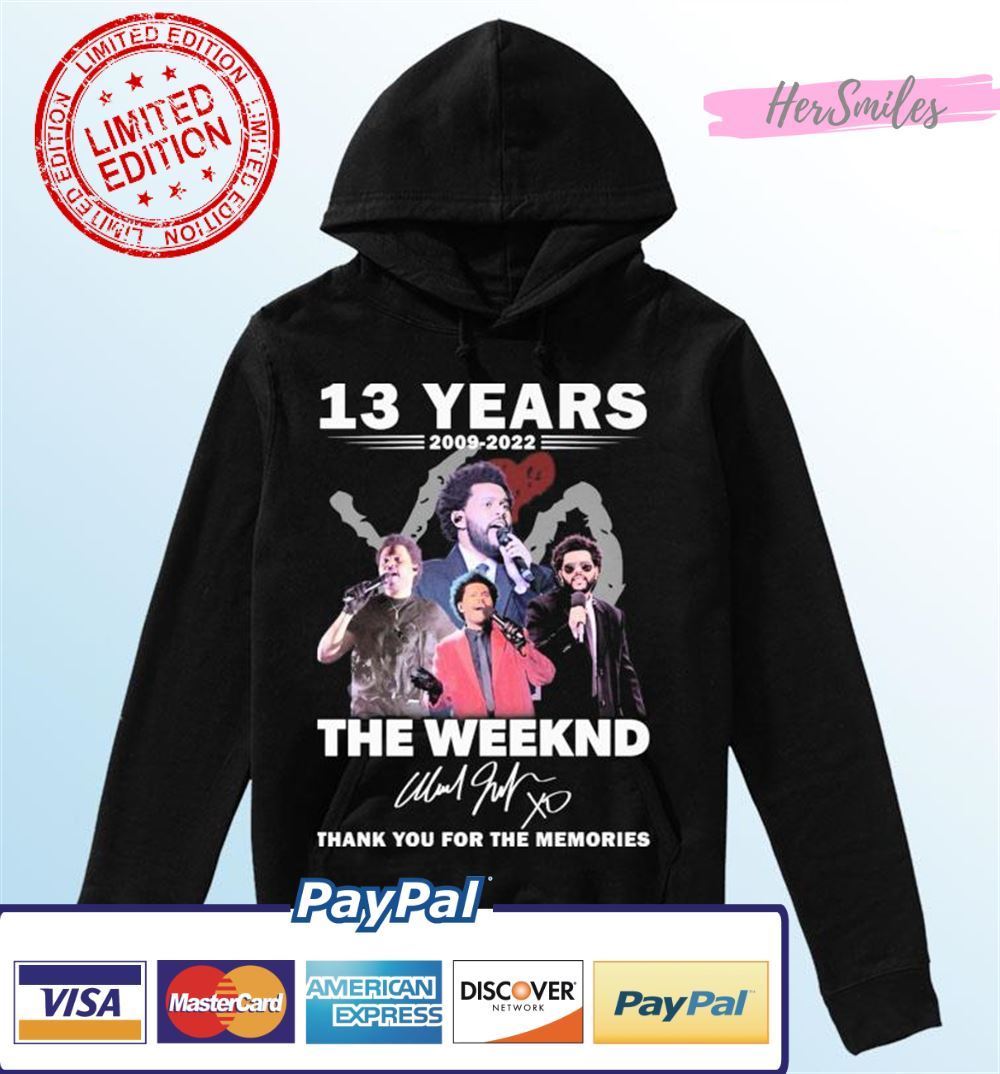 The Weeknd 13 Years 2009-2022 Thank You For The Memories Signatures Unisex T-Shirt