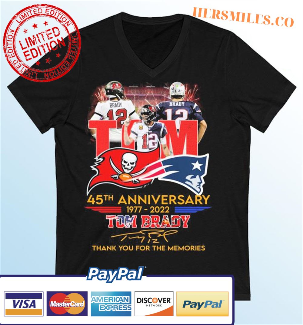 Tom Brady 1977-2022 45th Anniversary Thank You For The Memories signature Classic T-Shirt