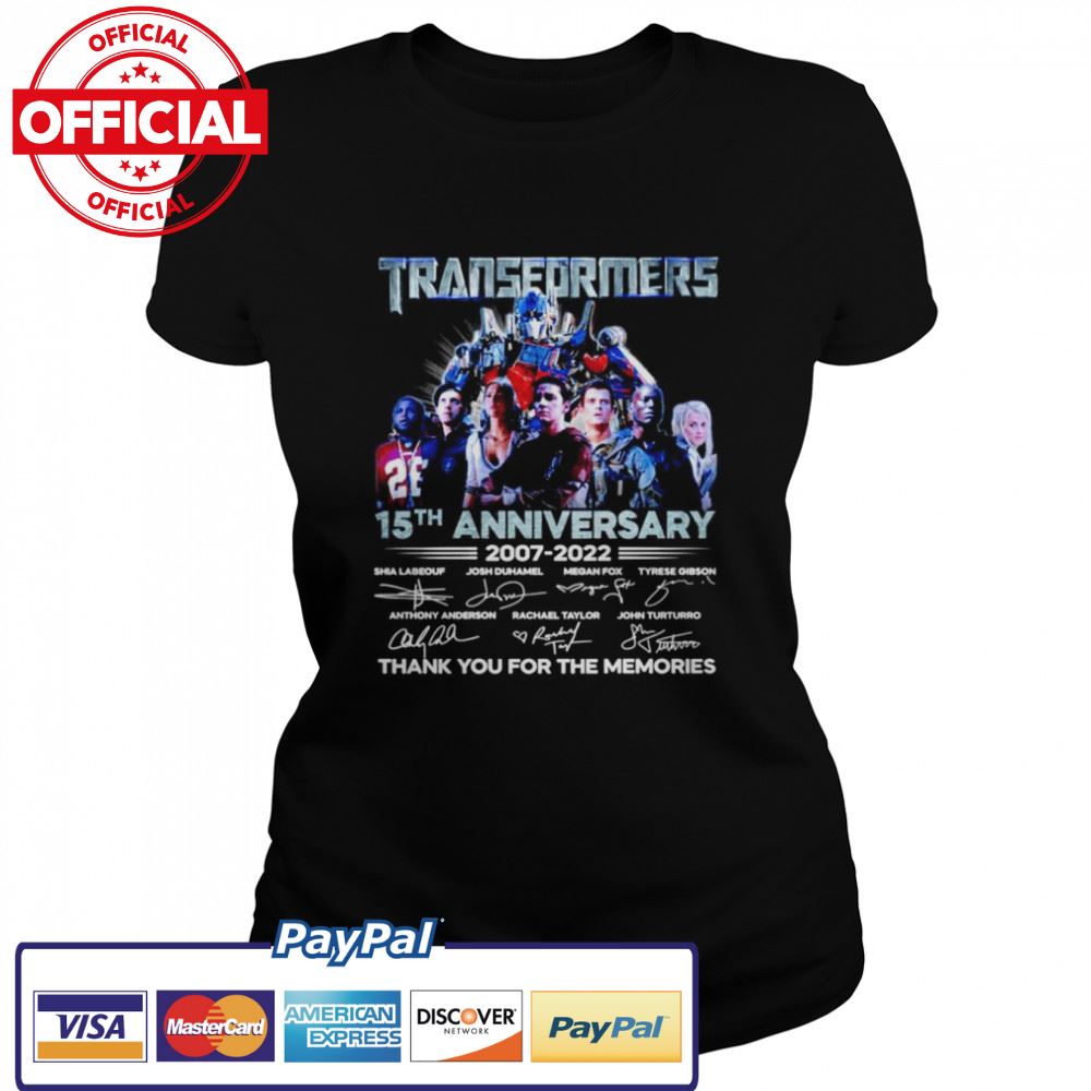 Transformers 15th anniversary 2007-2022 signatures shirt