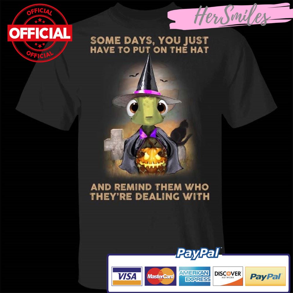 Turtle Witch Some Days You Just Have To Put On The Hat T-Shirt Funny Halloween Gift