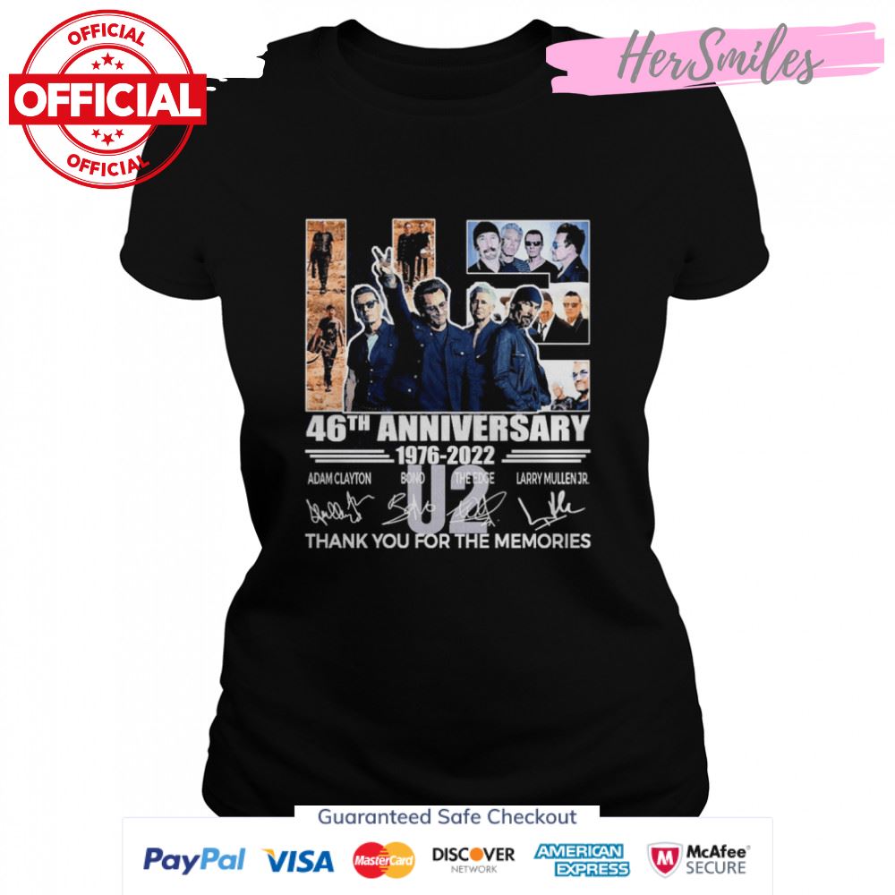 U2 46th Anniversary 1876-2022 Signature Thank You For The Memories Shirt