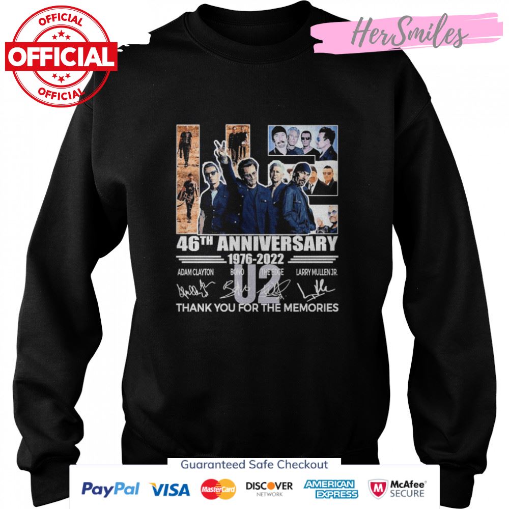 U2 46th Anniversary 1876-2022 Signature Thank You For The Memories Shirt