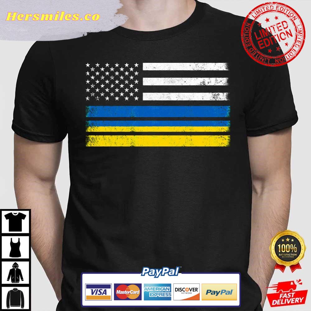 Ukrainian American Flag USA Ukraine Support Ukraine T-Shirt