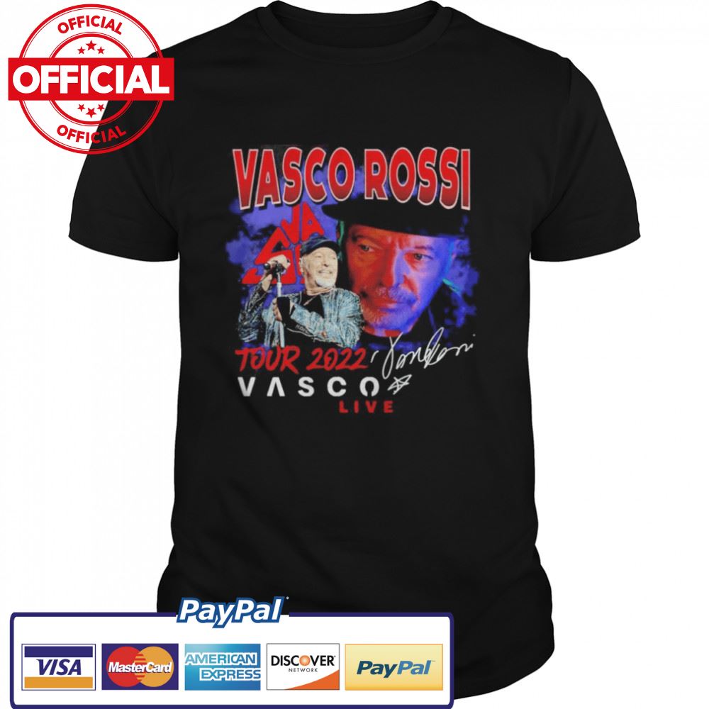 Vasco Rossi tour 2022 Vasco live signature T-shirt