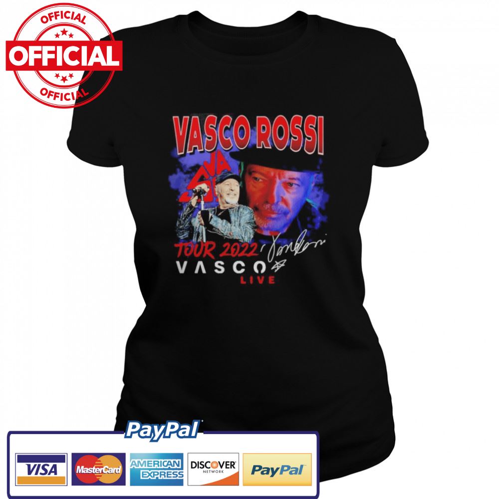 Vasco Rossi tour 2022 Vasco live signature T-shirt