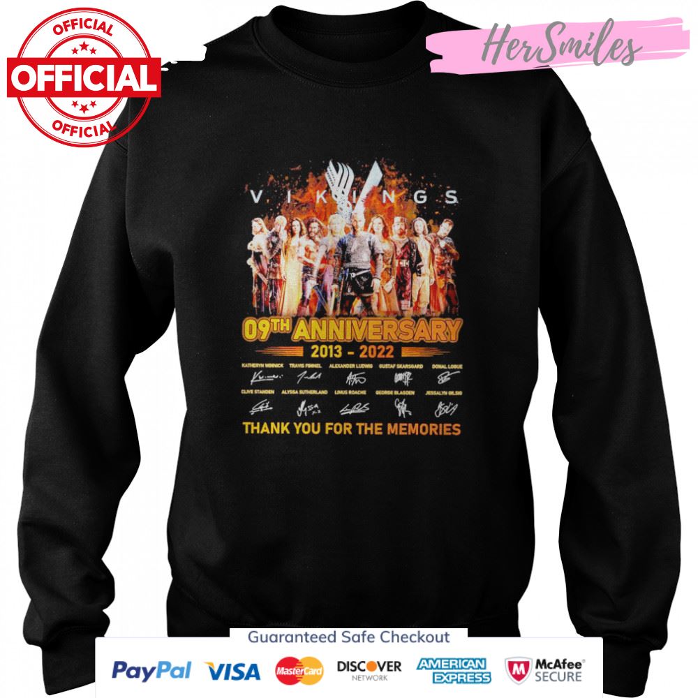Vikings 09th Anniversary 2013-2022 Signature Thank You For The Memories Shirt Vikings 09th Anniversary 2013-2022 Signature Thank You For The Memories Shirt