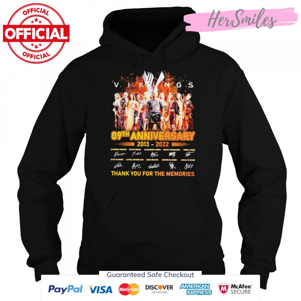 Vikings 09th Anniversary 2013-2022 Signature Thank You For The Memories Shirt Vikings 09th Anniversary 2013-2022 Signature Thank You For The Memories Shirt