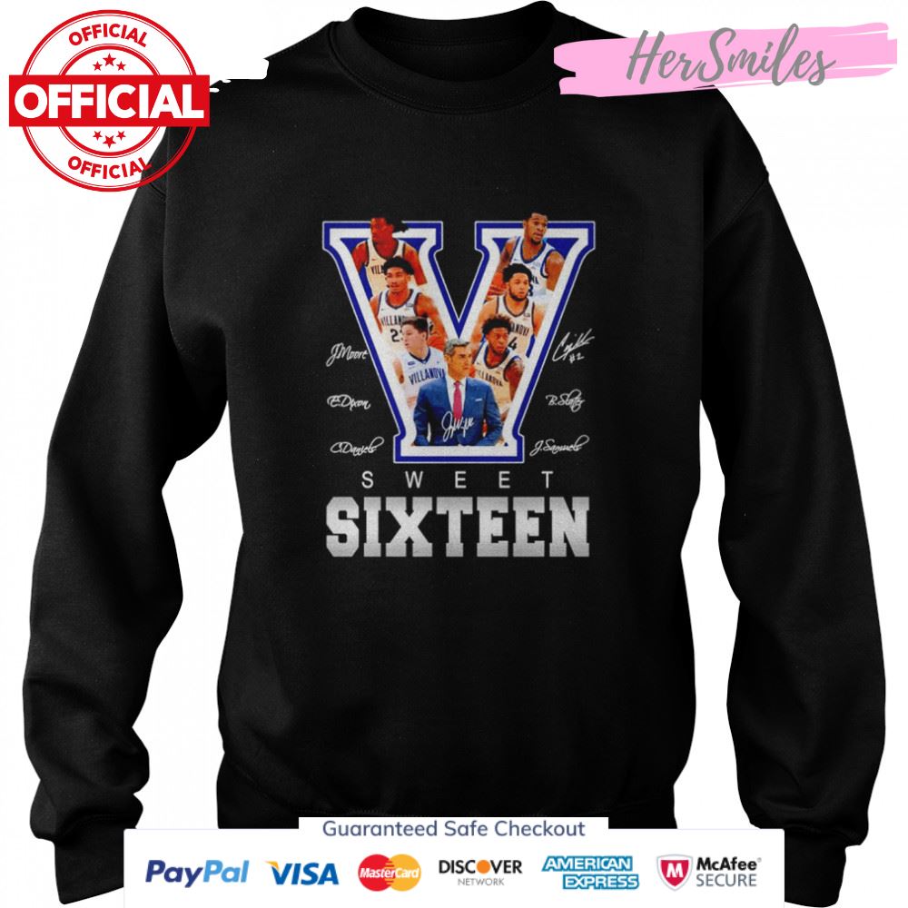 Villanova Wildcats Sweet Sixten signatures shirt Villanova Wildcats Sweet Sixten signatures shirt