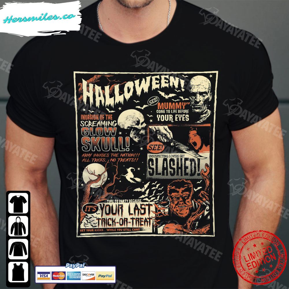 Vintage Halloween Horror Shirt Terror Old Time T-Shirt