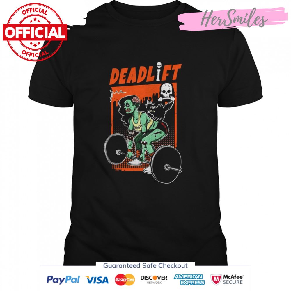 Weight Lifting Zombie Deadlift Art Halloween Shirt