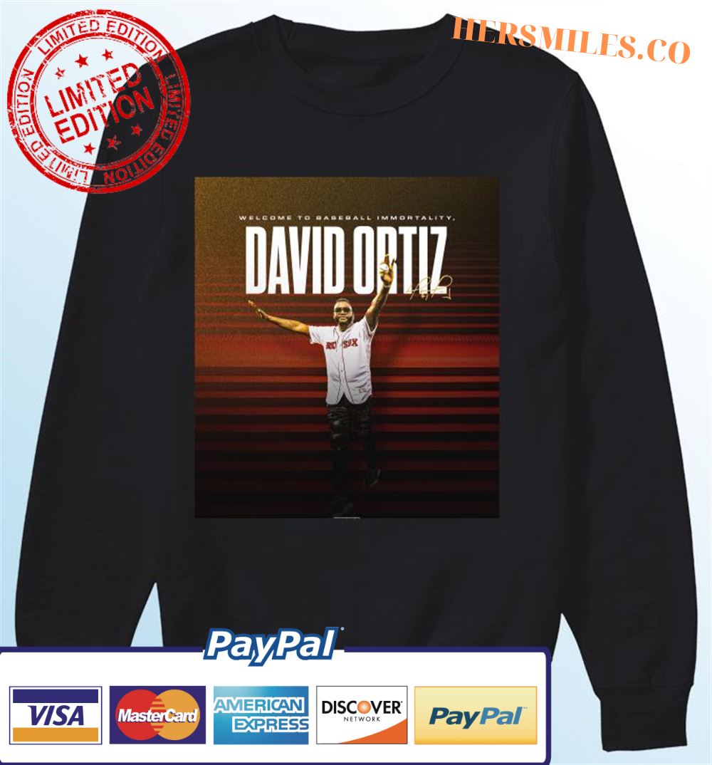 Welcome To Baseball Immortality David Ortiz Signature Graphic T-Shirt