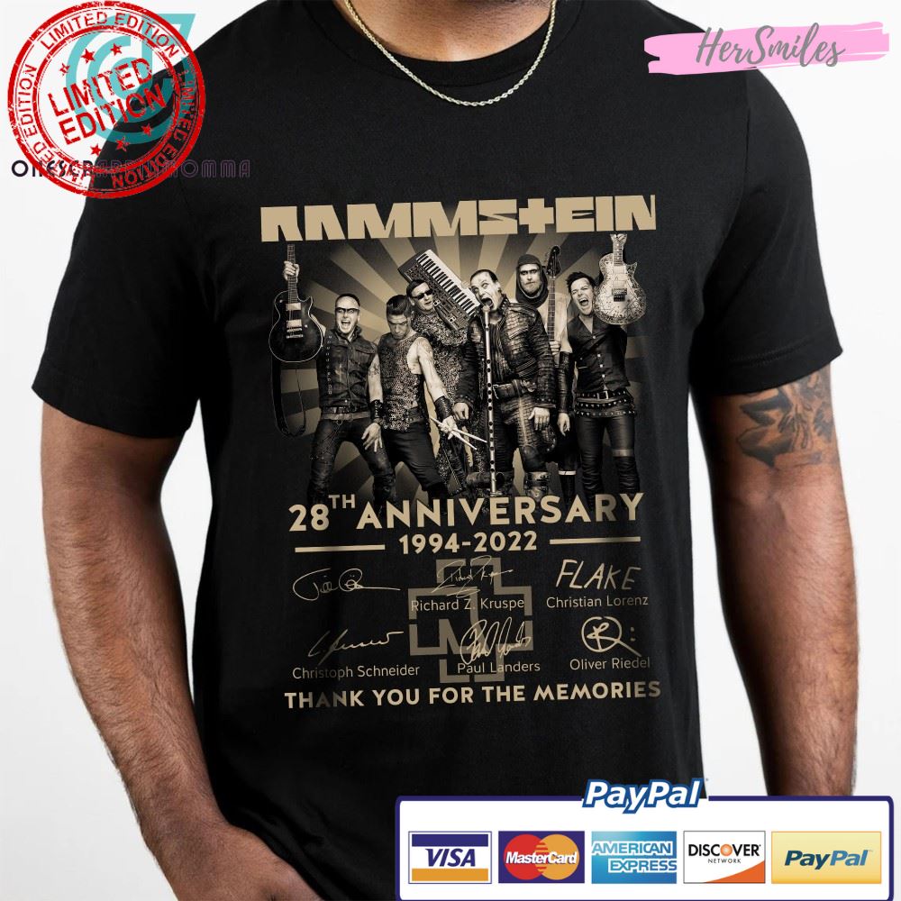 World tour 2022 Rammstein 28th Anniversary Signatures T-Shirt