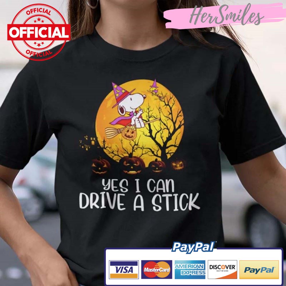 Yes I Can Drive A Stick Shirt Snoopy Halloween
