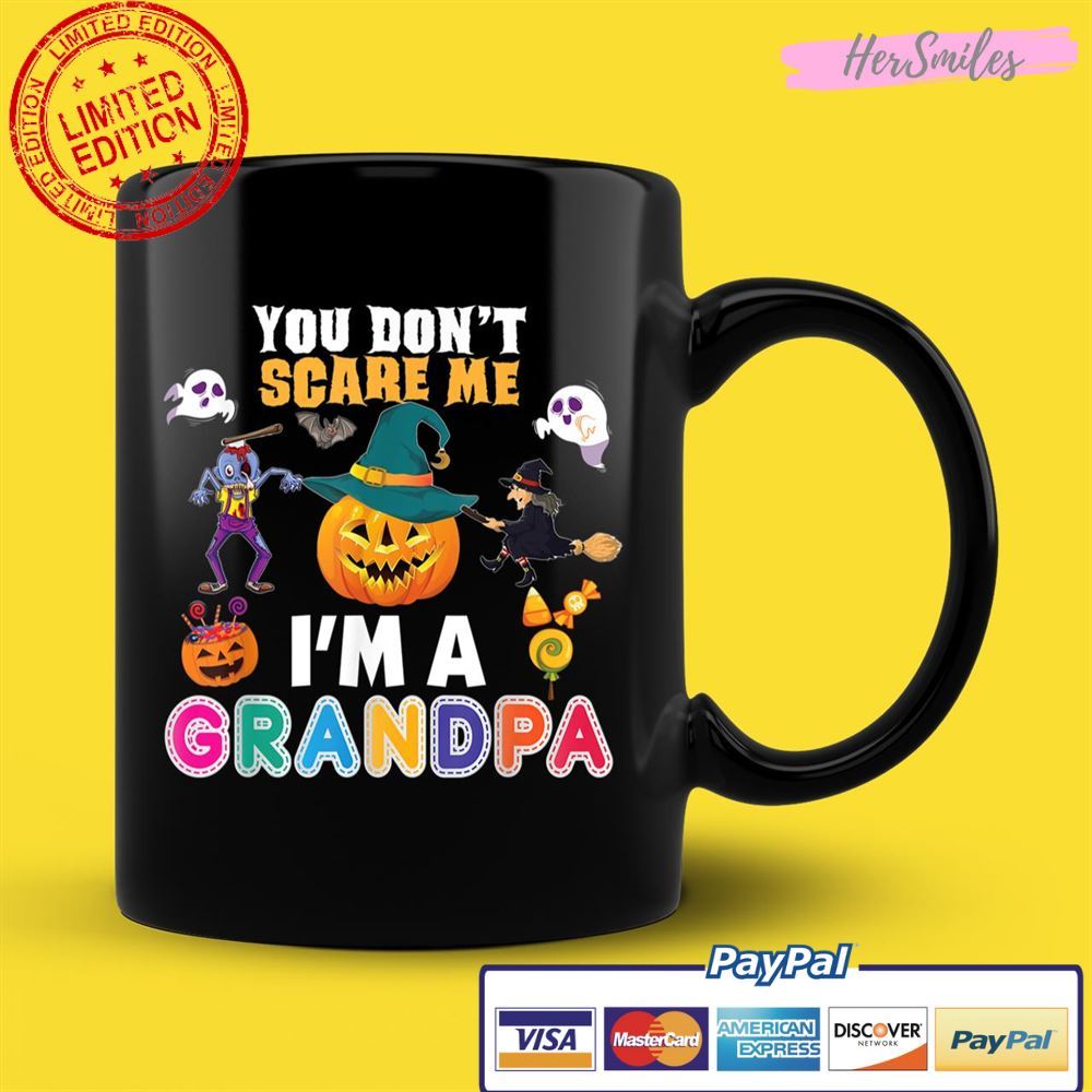 You Don't Scare Me I'm A Grandpa Can't Halloween Pumpkin Unisex T-Shirt