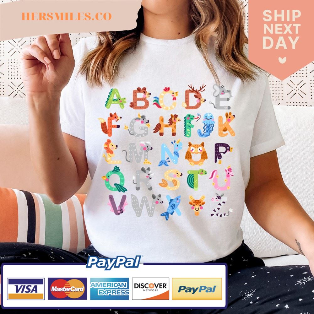Alphabet Shirt, ABC Shirt, Animals Alphabet T-Shirt,