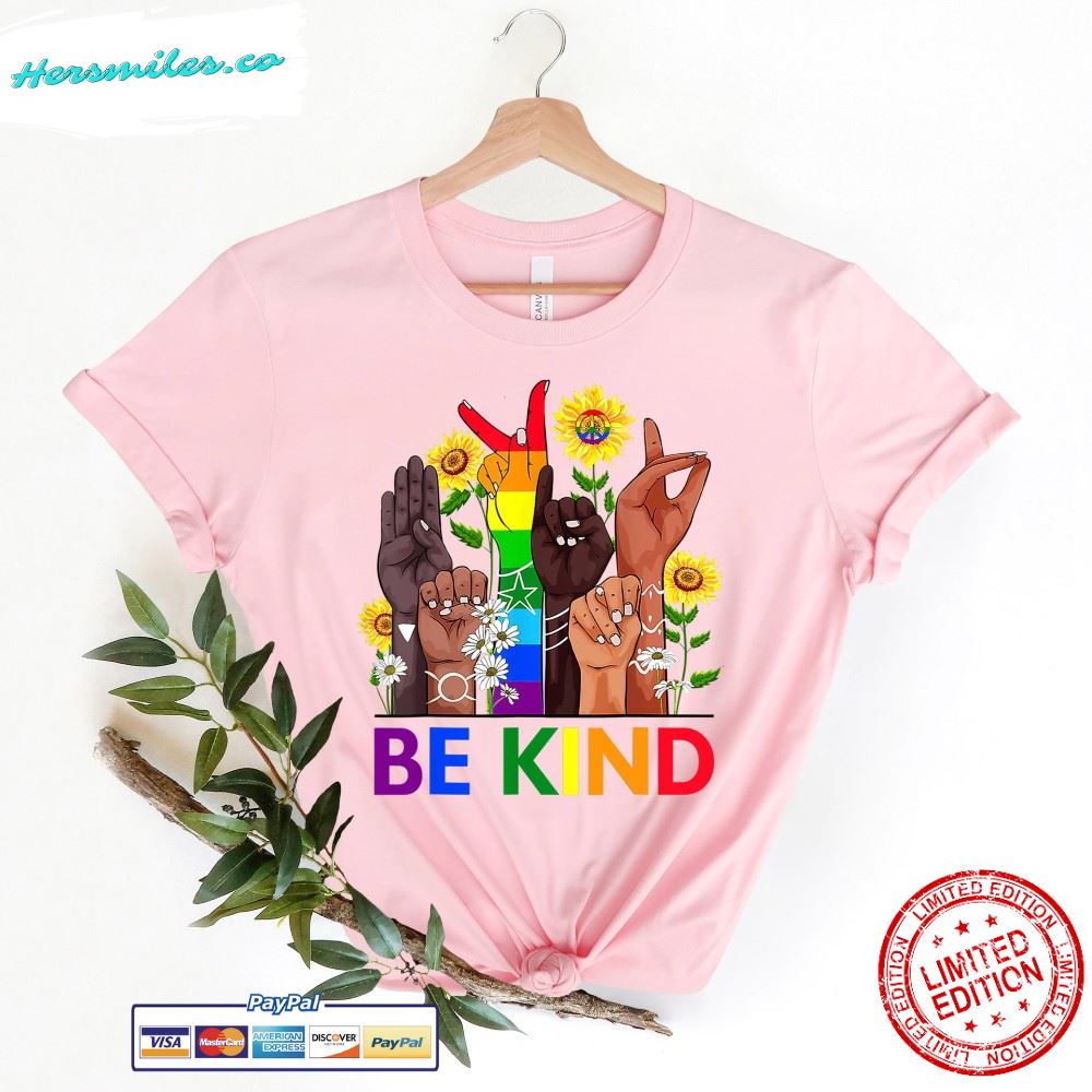 Be Kind Sign Language Shirt, Be Kind Rainbow Shirt