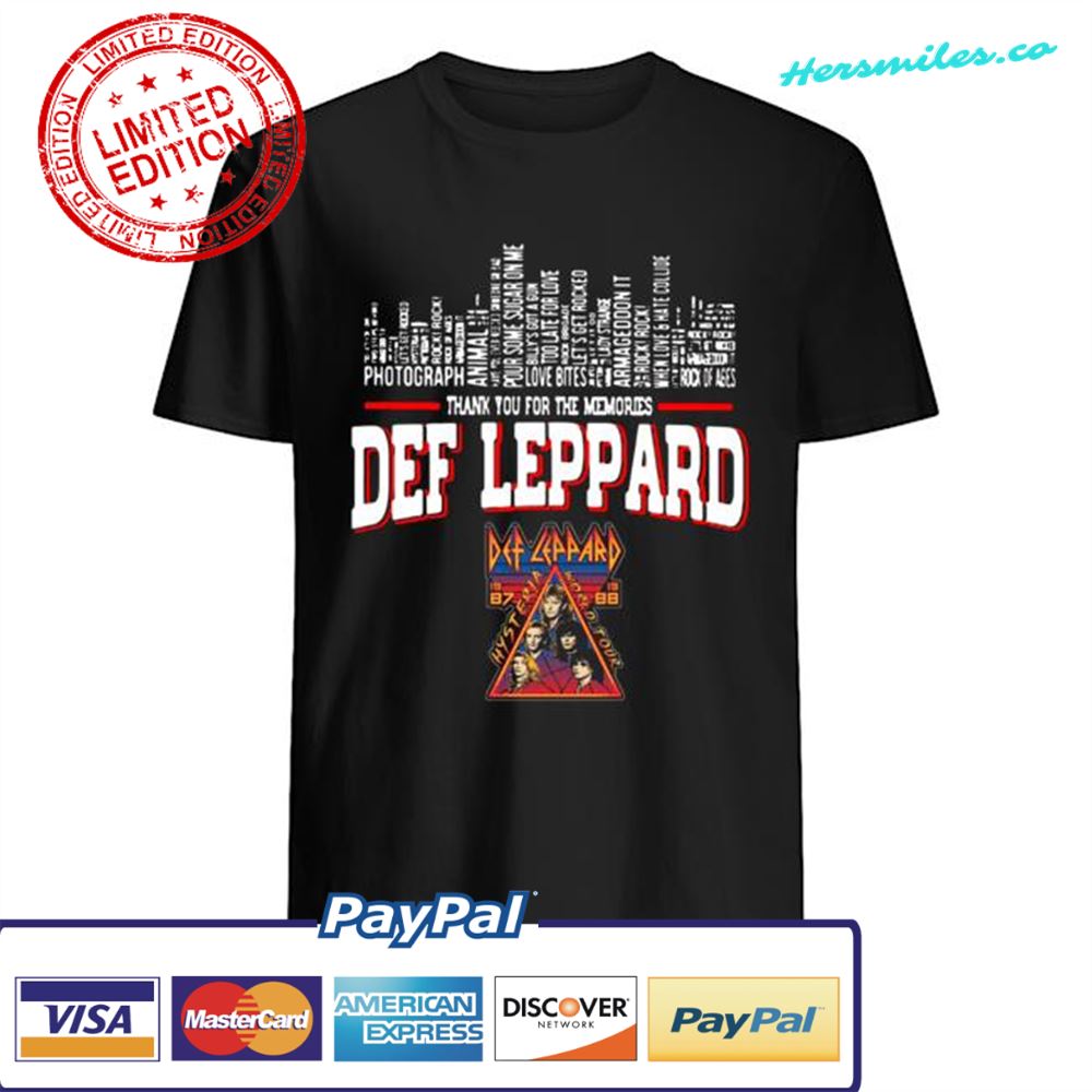 Def Leppard Thank You For Memories shirt