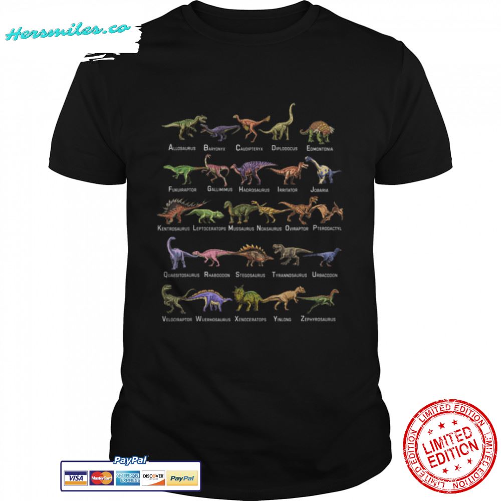 Dinosaur Alphabet Dino Pre Historic Animal Dinosaur Lover T-Shirt