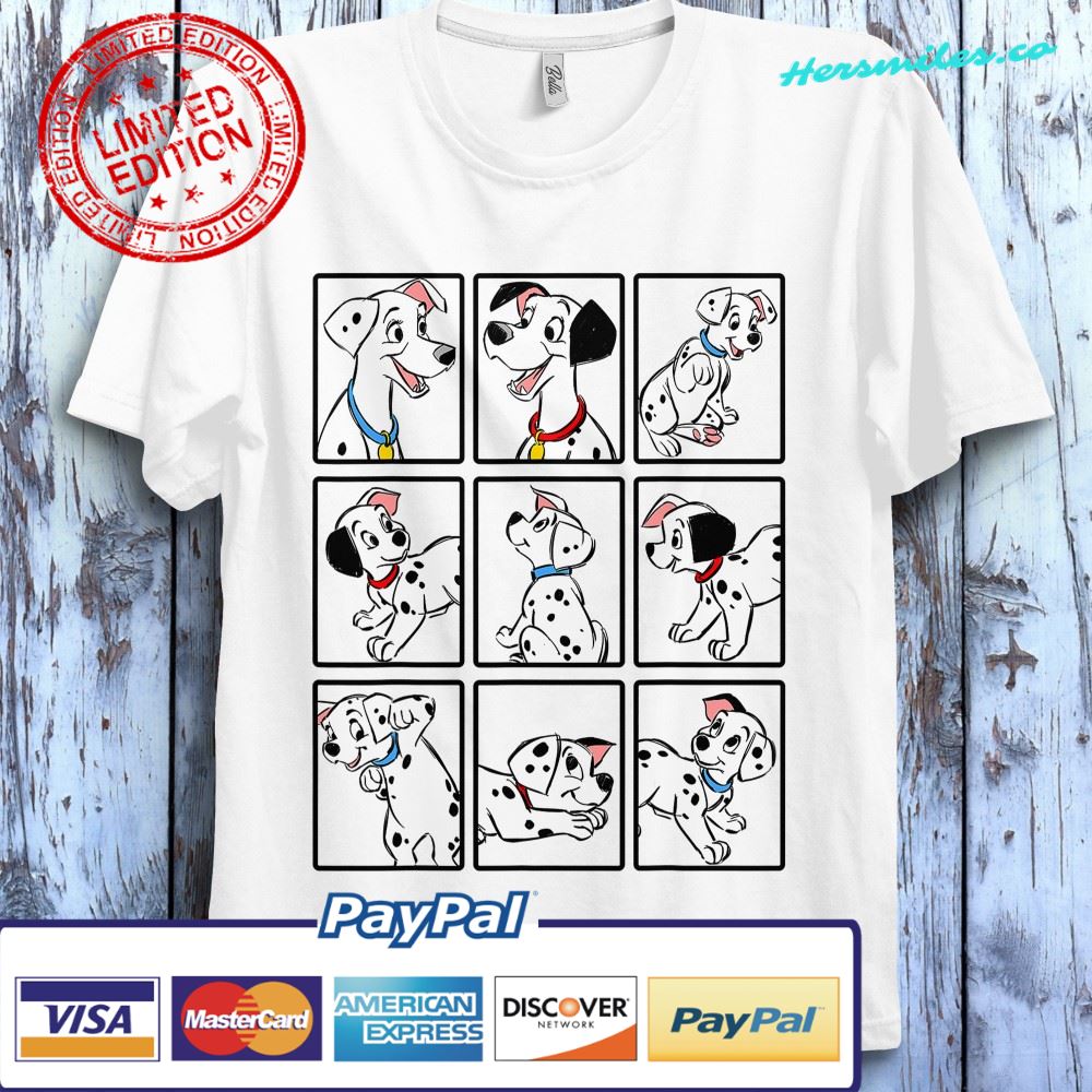 Disney 101 Dalmatians Group Shot Boxes Funny Dog Unisex Gift T-Shirt