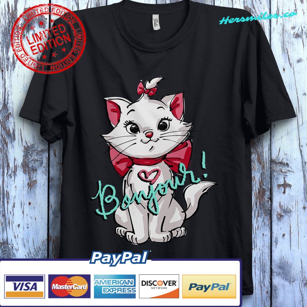 Disney Aristocats Marie Bonjour Cute Cat Lover Unisex Gift T-Shirt