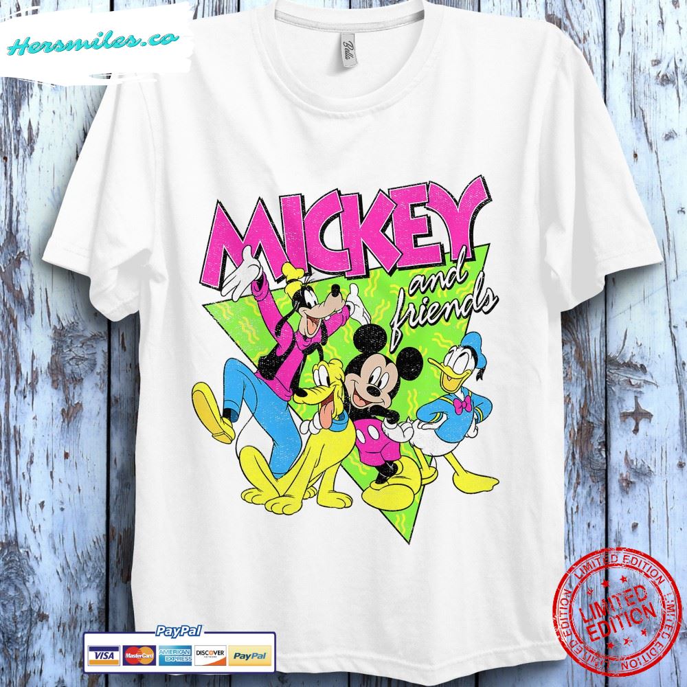 Disney Mickey And Friends Group Shot Neon Portrait Unisex Gift T-Shirt