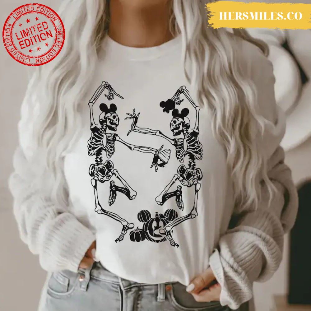 Disney Mickey Mouse Halloween – Skeleton Mickey Mouse Couple T-Shirt