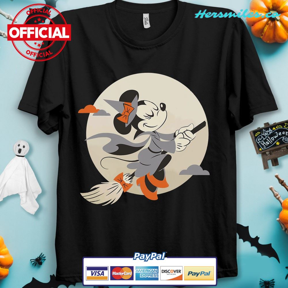 Disney Minnie Mouse Flying Witch Costume Halloween Unisex T-Shirt