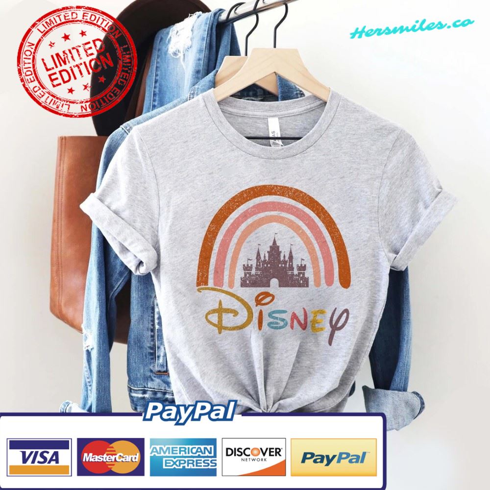 Disney Rainbow Castle Shirt, Disney Mickey Rainbow Vintage shirt, Disney Family Shirts, Disney Castle Retro Shirt, Disney Retro Shirt – 1