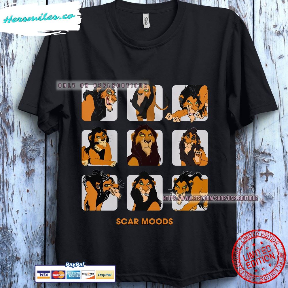 Disney Scar The Lion King Funny Scar Moods Unisex Gift T-Shirt