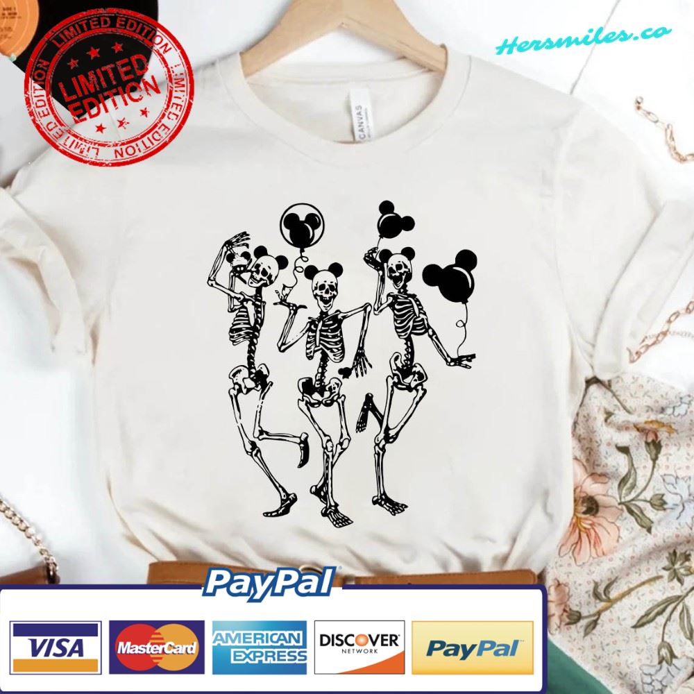 Disney Skeletons Shirt, Skeleton Mickey Shirt, Mickey Ears shirt, Disney Halloween Vacation Shirt, Mickey Ears Shirt, Mickey Balloon Shirt – 2