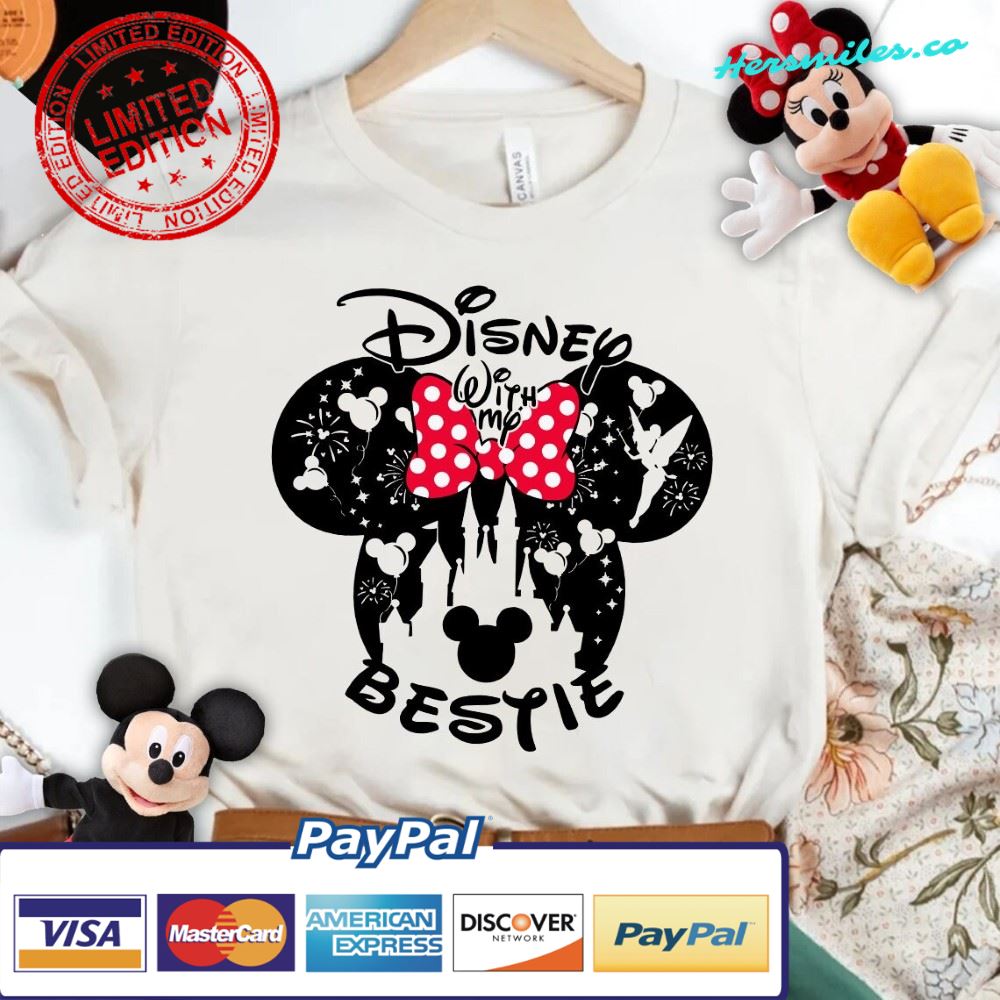 Disney With My Bestie Shirt, My Bestie Disney Castle Shirt, Disney Girls Trip Shirts, Women Disney Shirt, Disney Best Friends Matching Shirt – 2