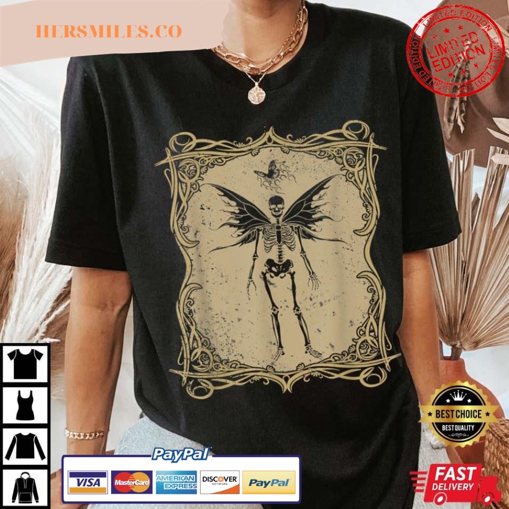 Fairy Grunge Aesthetic Butterfly Skeleton Gothic T-Shirt
